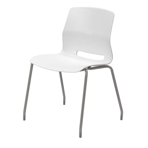 Olio Designs Lola Plastic Armless Stackable Chair in White