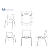 Olio Designs Lola Plastic Armless Stackable Chair in White