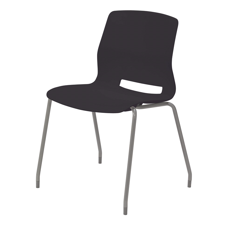 Olio Designs Lola Plastic Armless Stackable Chair in Black