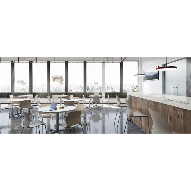 Olio Designs Lola Plastic Armless Stackable Chair in Black