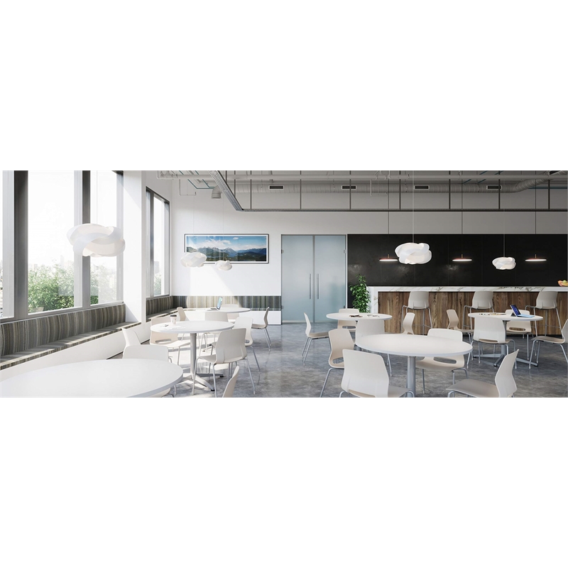 Olio Designs Lola Plastic Armless Stackable Chair in Light Gray