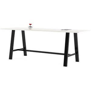 KFI Midtown 3' x 10' Wood Top Bar Height Conference Table in Designer White
