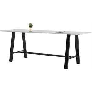 KFI Midtown 3' x 10' Wood Top Bar Height Conference Table in Fashion Gray