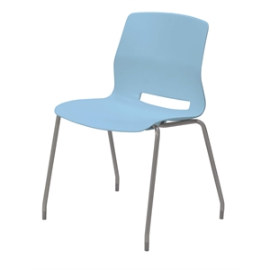 Olio Designs Lola Plastic Armless Stackable Chair in Sky Blue