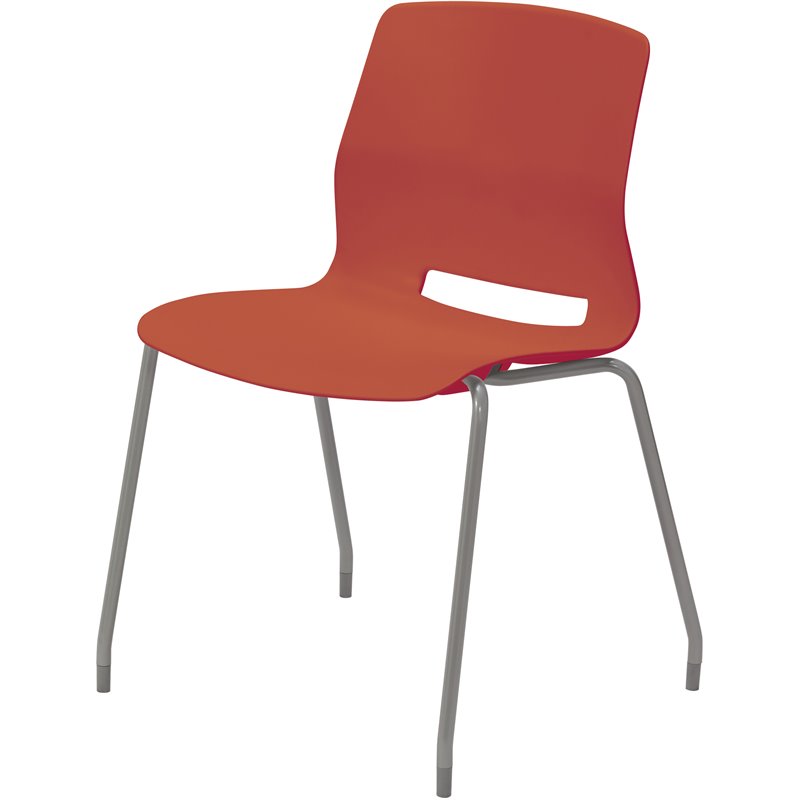 Olio Designs Lola Plastic Armless Stackable Chair in Peri Red