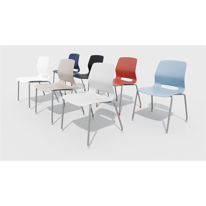 Olio Designs Lola Plastic Armless Stackable Chair in Moonbeam