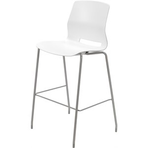 olio designs lola plastic stackable bar stool in white