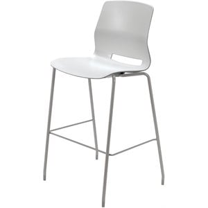 Olio Designs Lola 30&quot Plastic Stackable Bar Stool in Light Gray