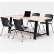 KFI Studios Midtown KOOL 5 Piece 3' x 6' Conference Set in Maple and Black