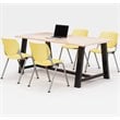 KFI Studios Midtown KOOL 5 Piece 3' x 6' Conference Set in Maple and Yellow