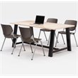 KFI Studios Midtown KOOL 5 Piece 3' x 6' Conference Set in Maple and Brownstone