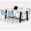 KFI Studios Midtown KOOL 5 Piece 3' x 6' Conference Set in Maple and Sky Blue