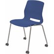 Olio Designs Lola Plastic Armless Stackable Chair with Casters in Navy