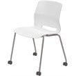 Olio Designs Lola Plastic Armless Stackable Chair with Casters in White