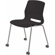 Olio Designs Lola Plastic Armless Stackable Chair with Casters in Black