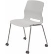Olio Designs Lola Plastic Armless Stackable Chair with Casters in Light Gray