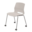 Olio Designs Lola Plastic Armless Stackable Chair with Casters in Moonbeam