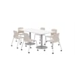 Olio Designs Lola Plastic Armless Stackable Chair with Casters in Moonbeam