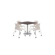 Olio Designs Lola Plastic Armless Stackable Chair with Casters in Moonbeam