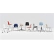 Olio Designs Lola Plastic Armless Stackable Chair with Casters in Moonbeam