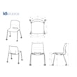 Olio Designs Lola Plastic Armless Stackable Chair with Casters in Moonbeam
