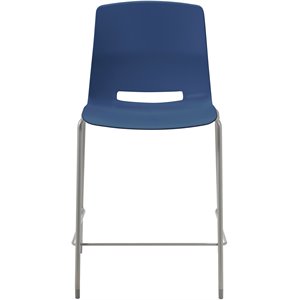 Olio Designs Lola 25&quot Plastic Stackable Counter Stool in Navy