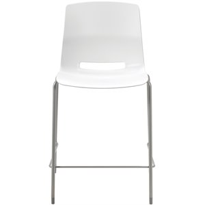 Olio Designs Lola 25&quot Plastic Stackable Counter Stool in White