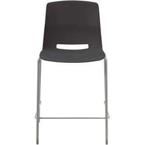 Olio Designs Lola 25&quot Plastic Stackable Counter Stool in Black
