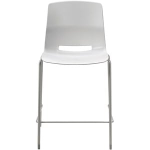 Olio Designs Lola 25&quot Plastic Stackable Counter Stool in Light Gray