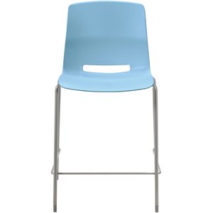 Olio Designs Lola 25&quot Plastic Stackable Counter Stool in Sky Blue