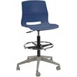 Olio Designs Lola Plastic Mobile Drafting Stool in Navy