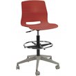 Olio Designs Lola Plastic Mobile Drafting Stool in Peri Red