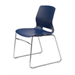 Olio Designs Lola Plastic Sled Base Stackable Chair in Navy