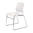 Olio Designs Lola Plastic Sled Base Stackable Chair in White