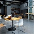Olio Designs Lola Plastic Sled Base Stackable Chair in Black