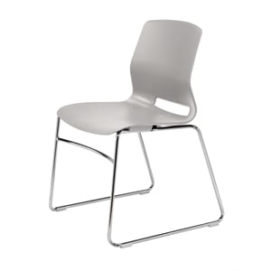Olio Designs Lola Plastic Sled Base Stackable Chair in Light Gray