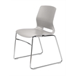 Olio Designs Lola Plastic Sled Base Stackable Chair in Light Gray