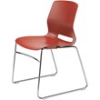 Olio Designs Lola Plastic Sled Base Stackable Chair in Peri Red