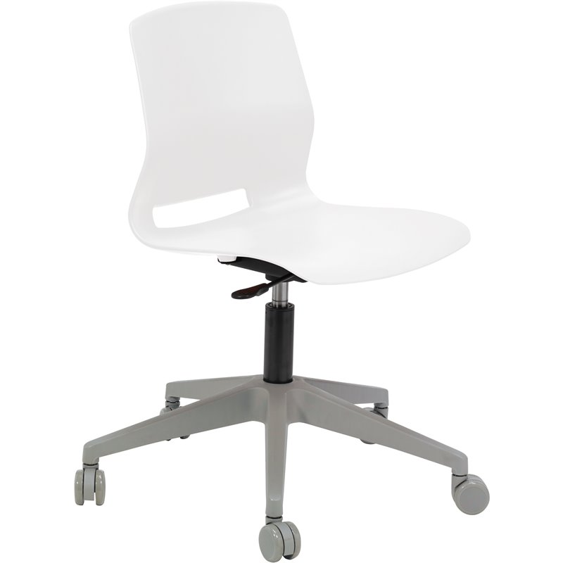 Olio Designs Lola 5 Leg Base Plastic Office Swivel Chair in White