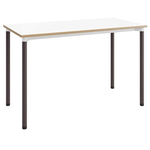Olio Designs Spright Wood Top Work Table Desk in White Plywood and Coffee