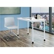 Olio Designs Spright Wood Top Work Table Desk in White Plywood and Coffee