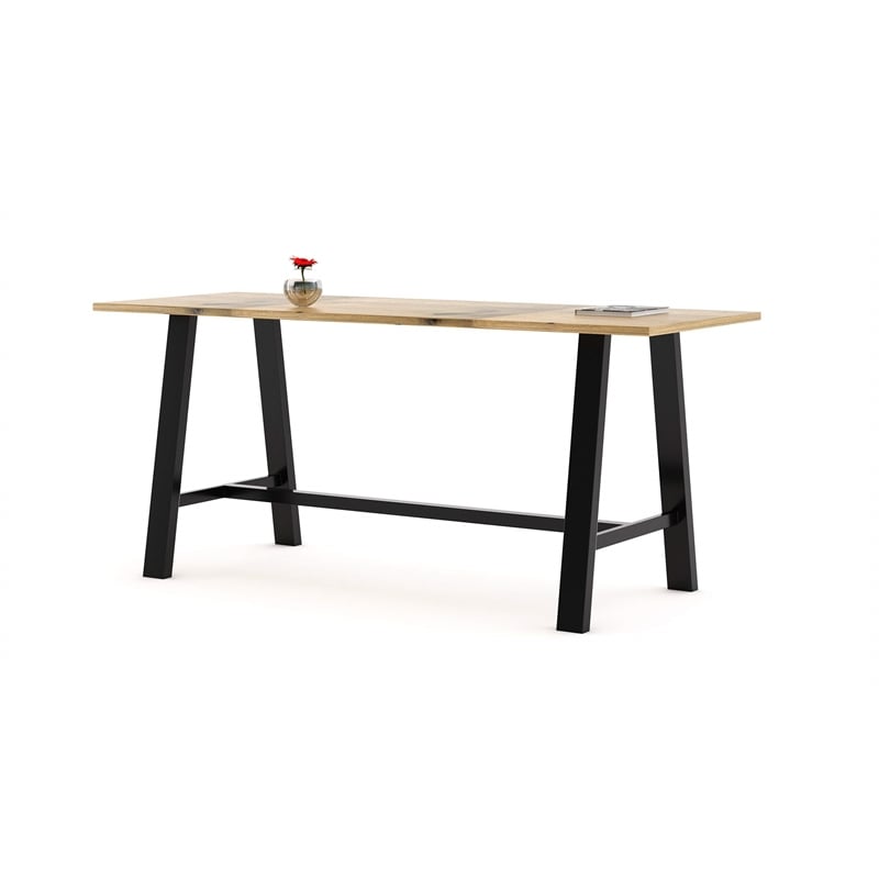 KFI Midtown 3' x 8' Wood Top Bar Height Conference Table in Natural