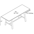 KFI Midtown 3' x 8' Wood Top Bar Height Conference Table in Natural