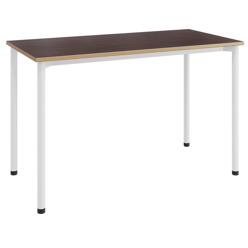Olio Designs Spright Wood Top Work Table Desk in Cafelle and White