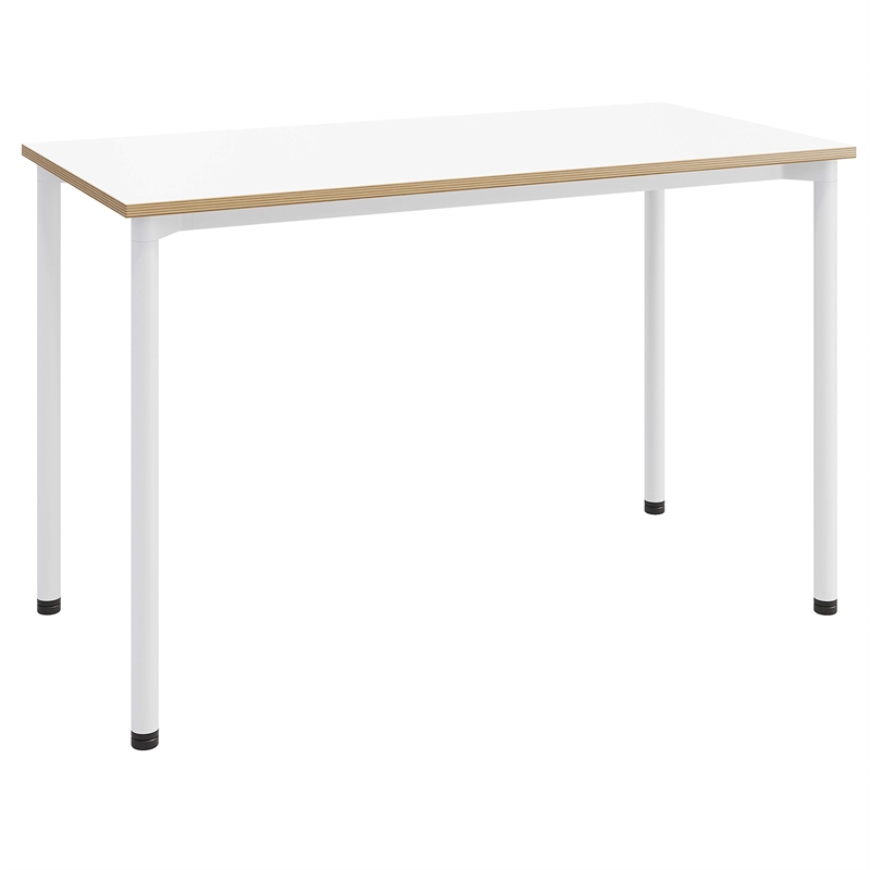 Olio Designs Spright Wood Top Work Table Desk in White Plywood