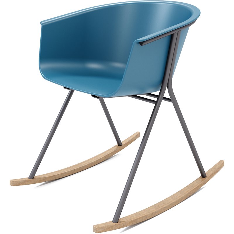 Olio Designs Tee Plastic Black Coffee Frame Rocker in Bermuda and Latte