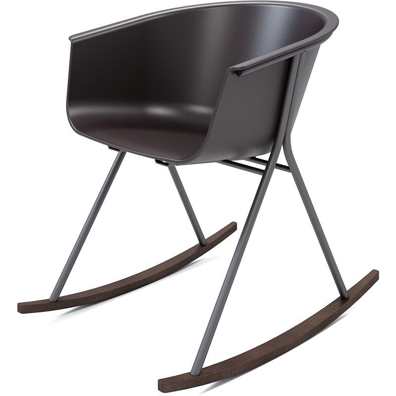 Olio Designs Tee Plastic Black Coffee Frame Rocker in Black Coffee and Umber
