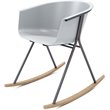 Olio Designs Tee Plastic Black Coffee Frame Rocker in Cool Gray and Latte