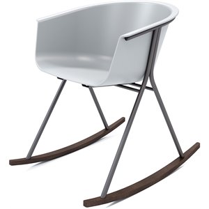 Olio Designs Tee Plastic Black Coffee Frame Rocker in Cool Gray and Umber