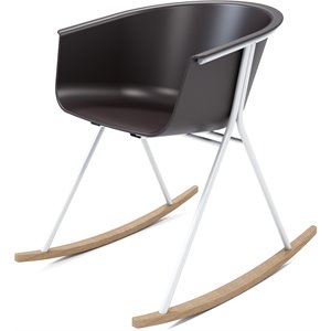 Olio Designs Tee Plastic Silver Frame Rocker in Black Coffee and Latte